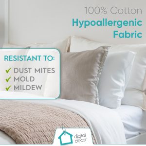 Digital Decor Premium Hypoallergenic Throw Pillow Inserts Sham – Decorative White Square Form Pillow Inserts – Perfect for Bedroom. Sofa & Couch